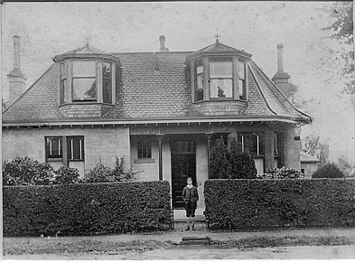 a black and white photograph of The Lodge